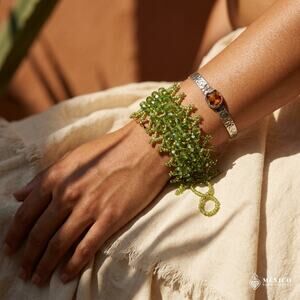 Mexican hand made bracelet  one of a kind  s-med -lg size 6 x 1.5 IN